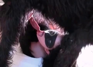 Filthy girl is having a nice dog