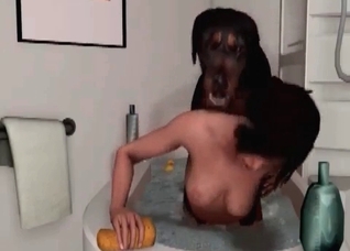 Sexy 3D action with a brutal dog