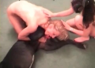 Blonde is sucking a hot dog dick