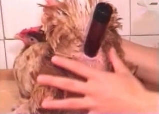 Cock is being fucked by a dildo